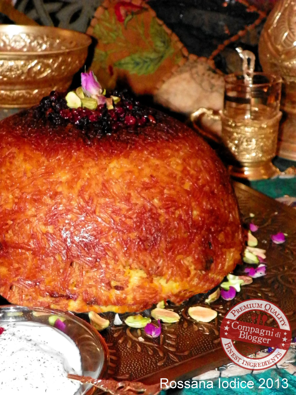 Tah chin-e barreh: dalla Persia, un timballo di riso ed agnello.